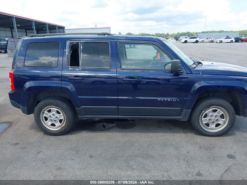 2017 Jeep Patriot Sport 4X4 VIN: 1C4NJRBB3HD106209 Lot: 39805209