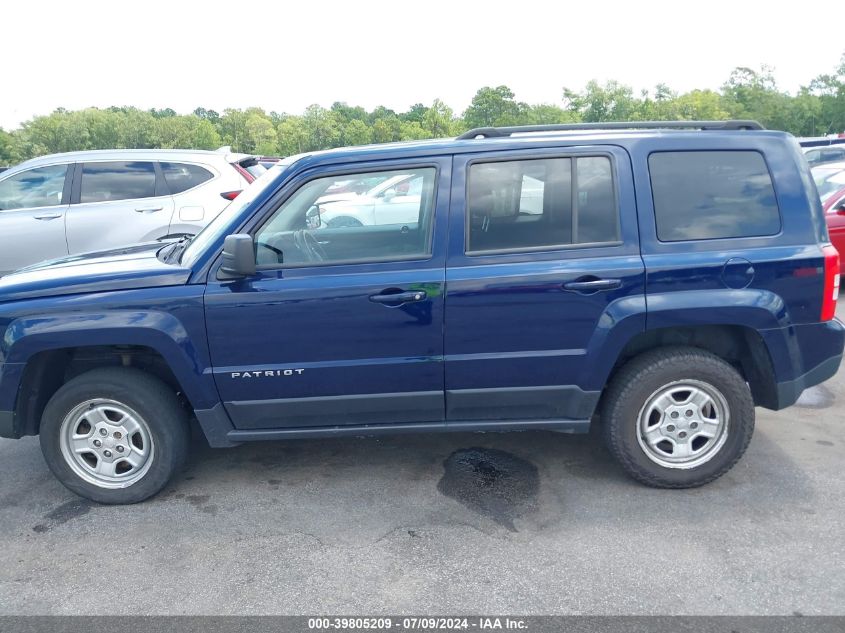 2017 Jeep Patriot Sport 4X4 VIN: 1C4NJRBB3HD106209 Lot: 39805209