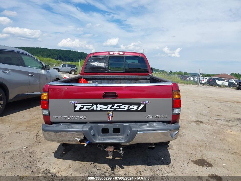 2000 Toyota Tundra Sr5 V8 VIN: 5TBBT4418YS070857 Lot: 39805299