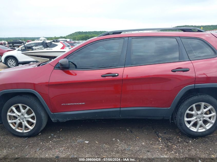 2016 Jeep Cherokee Sport VIN: 1C4PJLAB1GW116456 Lot: 39805425