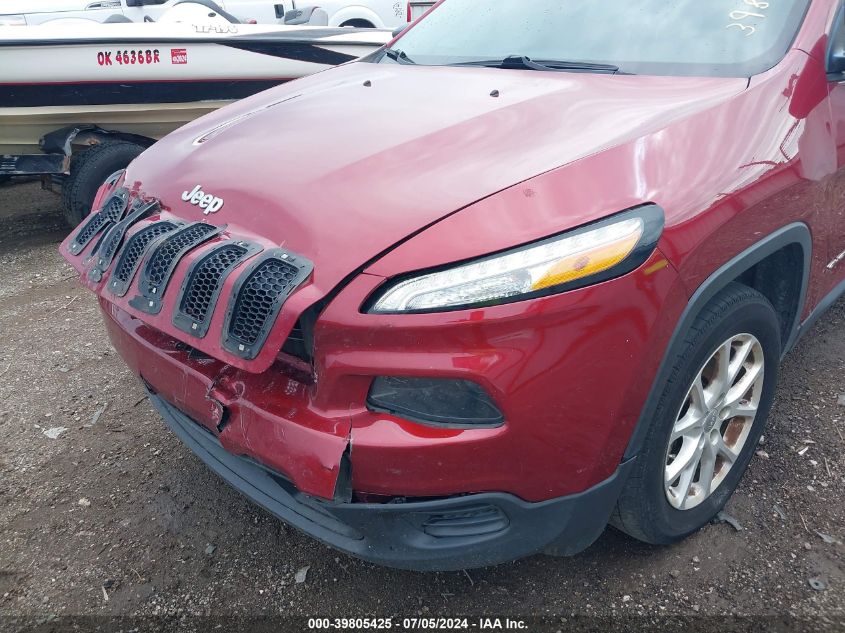 2016 Jeep Cherokee Sport VIN: 1C4PJLAB1GW116456 Lot: 39805425