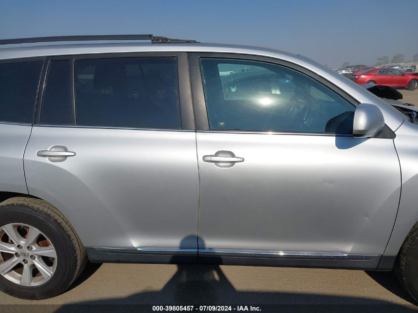 2013 Toyota Highlander Plus/Se VIN: 5TDZK3EH0DS132650 Lot: 39805457
