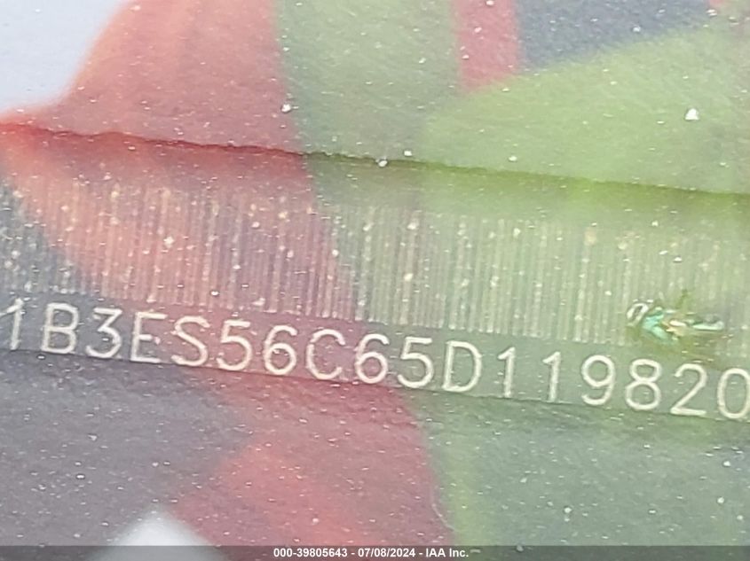 2005 Dodge Neon Sxt VIN: 1B3ES56C65D119820 Lot: 39805643