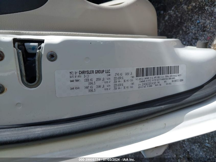 2012 Dodge Grand Caravan Sxt VIN: 2C4RDGCG5CR141329 Lot: 39805774