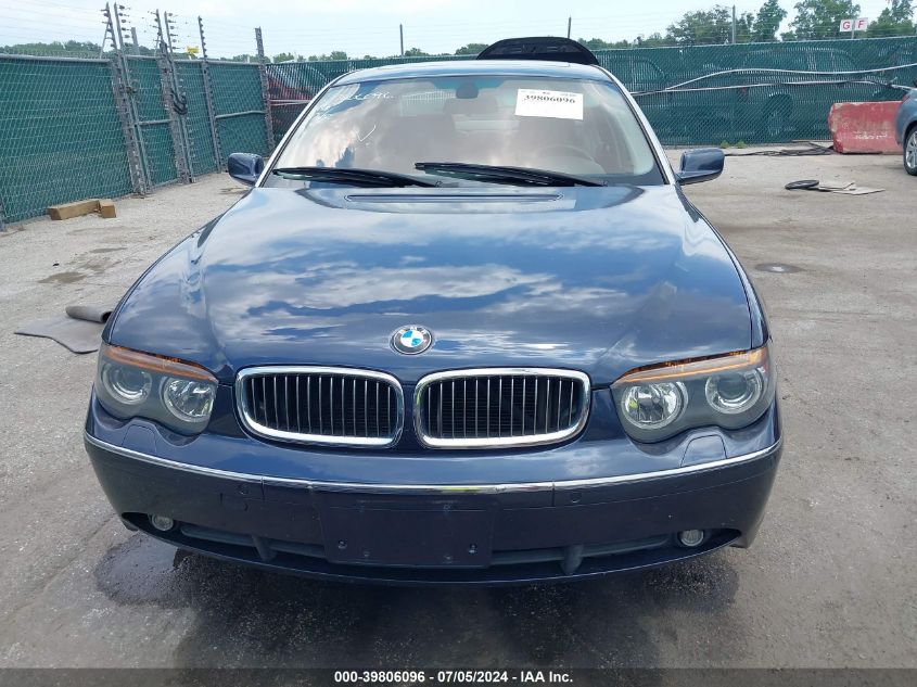 2003 BMW 745Li VIN: WBAGN63453DR19939 Lot: 39806096