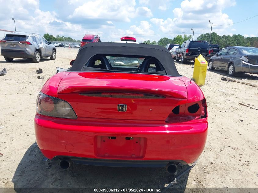 2000 Honda S2000 VIN: JHMAP1143YT005144 Lot: 39806312