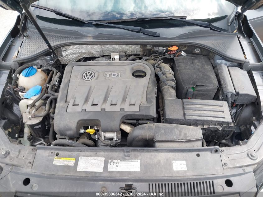 2014 Volkswagen Passat 2.0L Tdi Se VIN: 1VWBN7A3XEC023493 Lot: 39806342