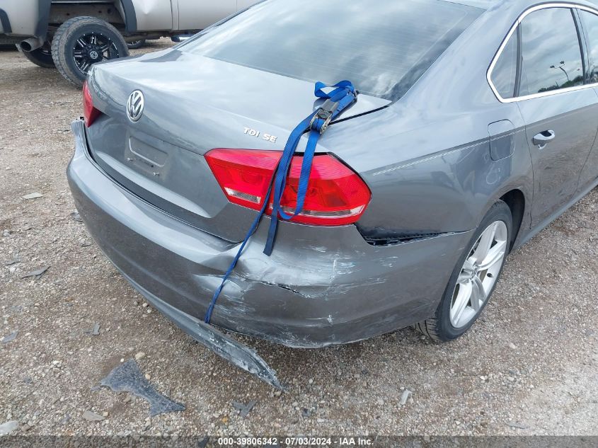 2014 Volkswagen Passat 2.0L Tdi Se VIN: 1VWBN7A3XEC023493 Lot: 39806342