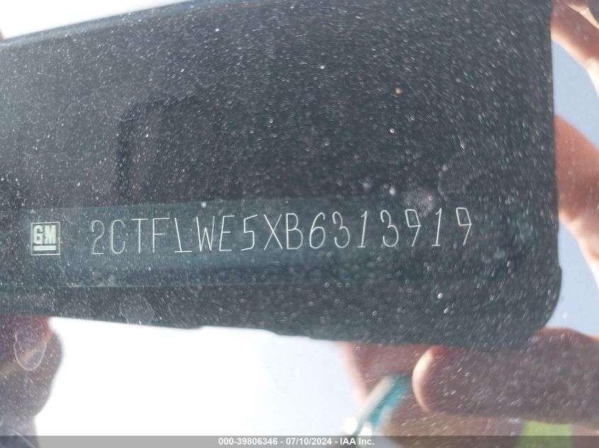 2011 GMC Terrain Slt-2 VIN: 2CTFLWE5XB6313919 Lot: 39806346
