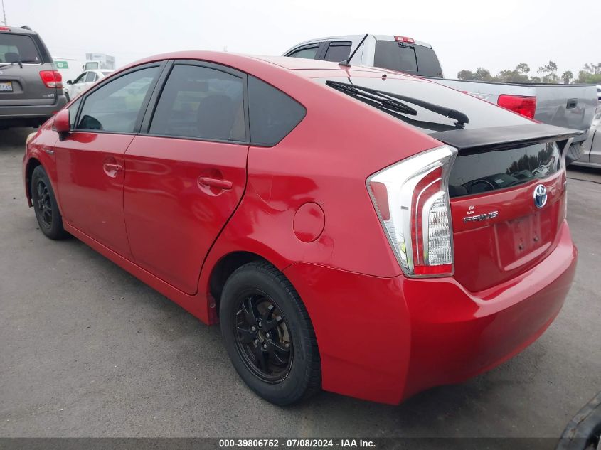 2012 Toyota Prius Two VIN: JTDKN3DU1C1481139 Lot: 39806752