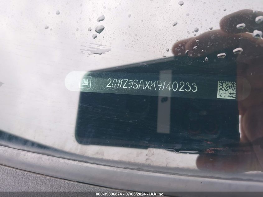 2019 Chevrolet Impala Lt VIN: 2G11Z5SAXK9140233 Lot: 39806874