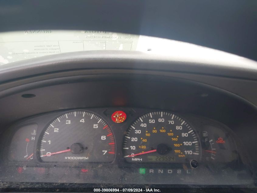 2002 Toyota 4Runner Sr5 V6 VIN: JT3GN86R820242515 Lot: 39806994