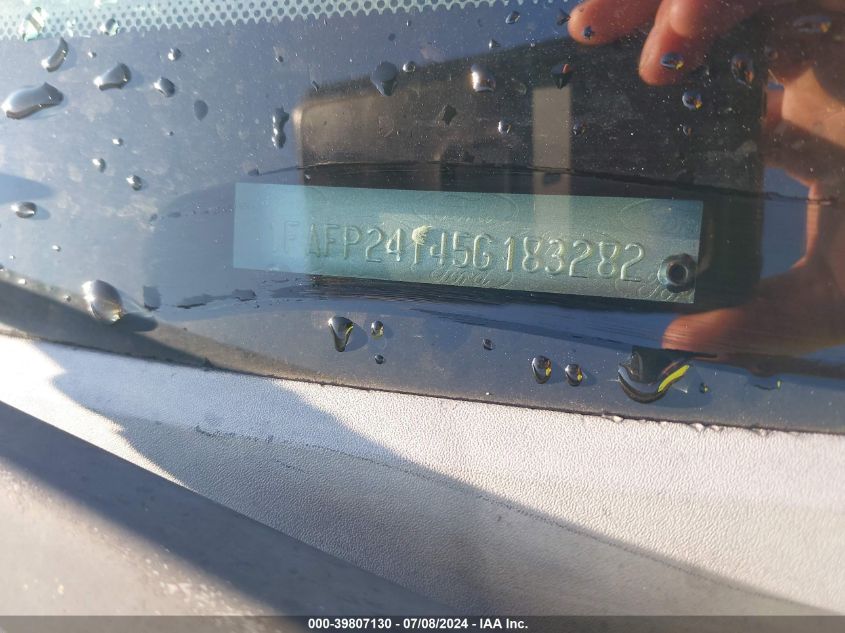 2005 Ford Five Hundred Sel VIN: 1FAFP24145G183282 Lot: 39807130