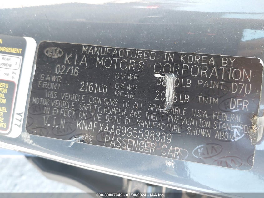 2016 KIA FORTE LX - KNAFX4A69G5598339