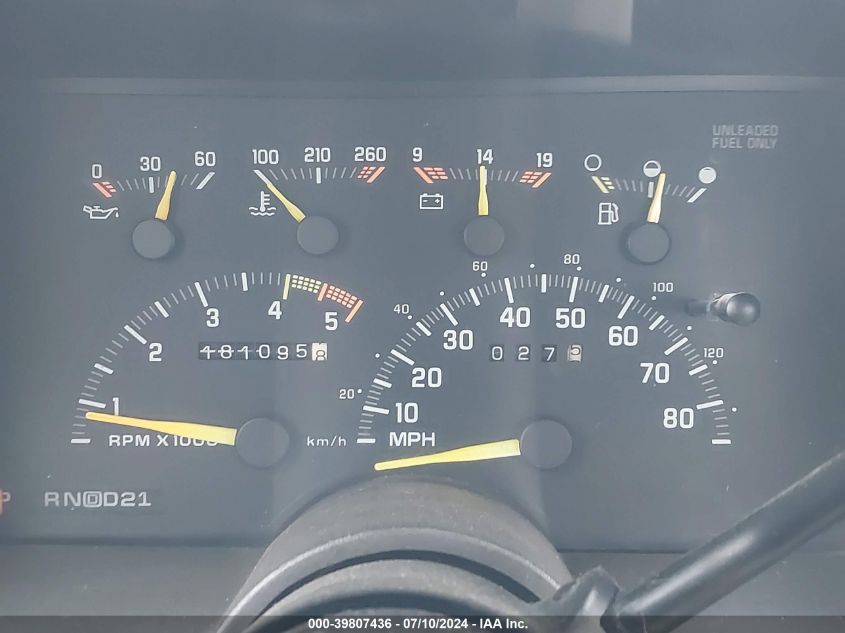 1993 GMC Sierra C1500 VIN: 1GTEC14KXPE555937 Lot: 39807436