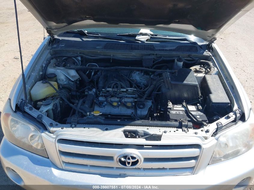 2005 Toyota Highlander V6 VIN: JTEGP21A250071572 Lot: 39807551