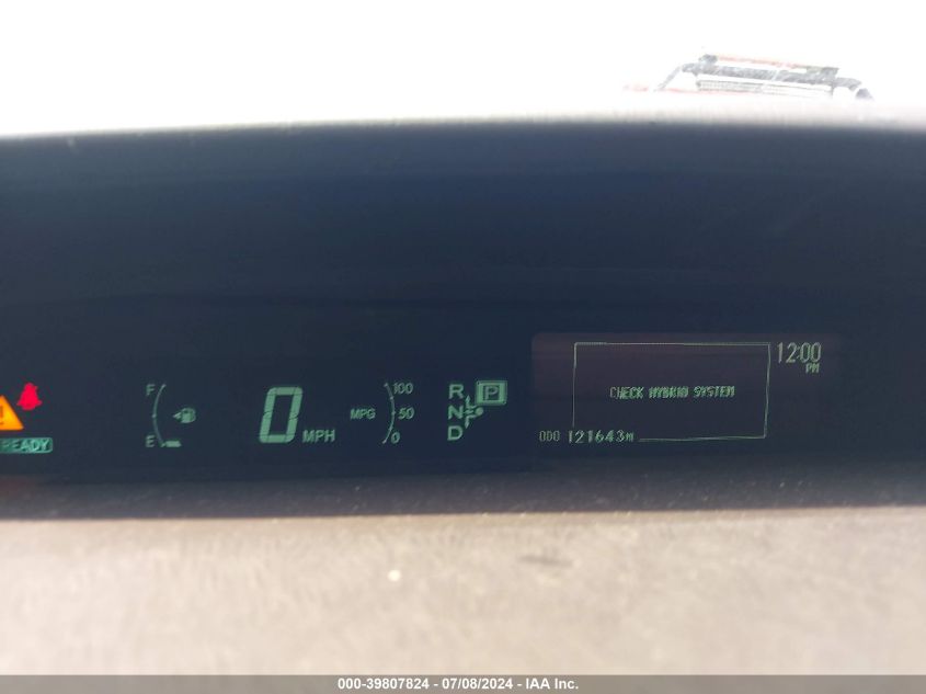 2011 Toyota Prius Two VIN: JTDKN3DU6B0293382 Lot: 39807824