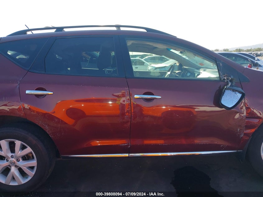 2012 Nissan Murano Sl VIN: JN8AZ1MW0CW226382 Lot: 39808094