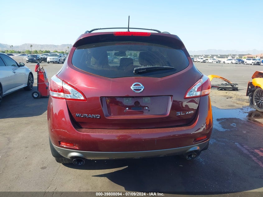 2012 Nissan Murano Sl VIN: JN8AZ1MW0CW226382 Lot: 39808094
