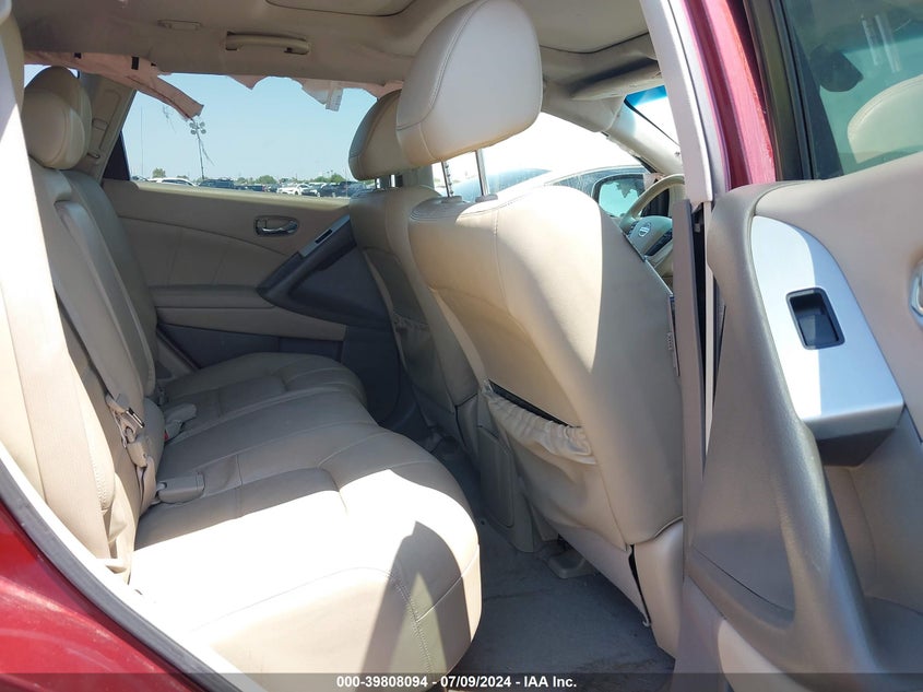 2012 Nissan Murano Sl VIN: JN8AZ1MW0CW226382 Lot: 39808094