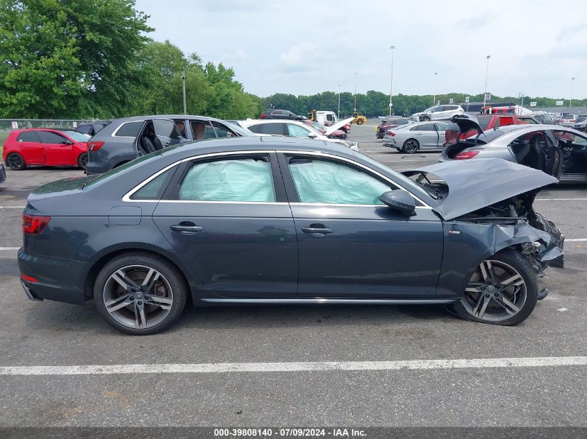 2018 Audi A4 2.0T Premium/2.0T Tech Premium VIN: WAUENAF47JA149280 Lot: 39808140