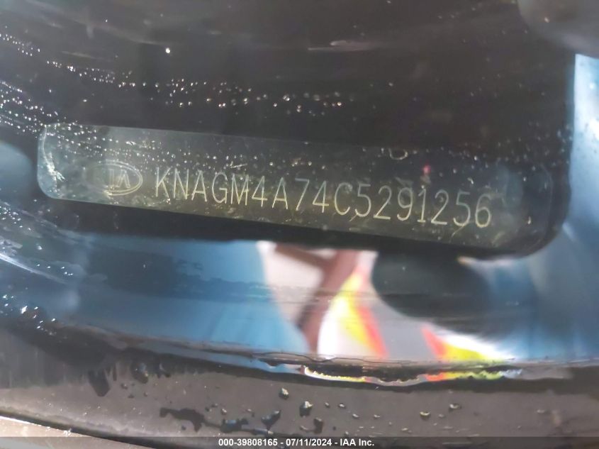 2012 Kia Optima Lx VIN: KNAGM4A74C5291256 Lot: 39808165