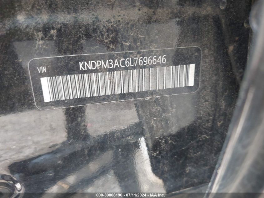 2020 Kia Sportage Lx VIN: KNDPM3AC6L7696646 Lot: 39808190