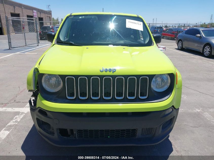 2017 Jeep Renegade Sport Fwd VIN: ZACCJAAB8HPF98019 Lot: 39808314