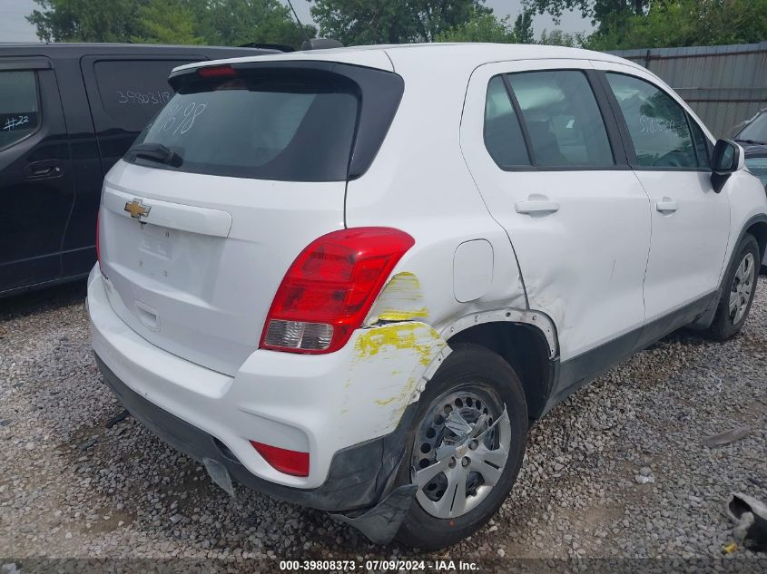 2017 Chevrolet Trax Ls VIN: 3GNCJKSB4HL289698 Lot: 39808373