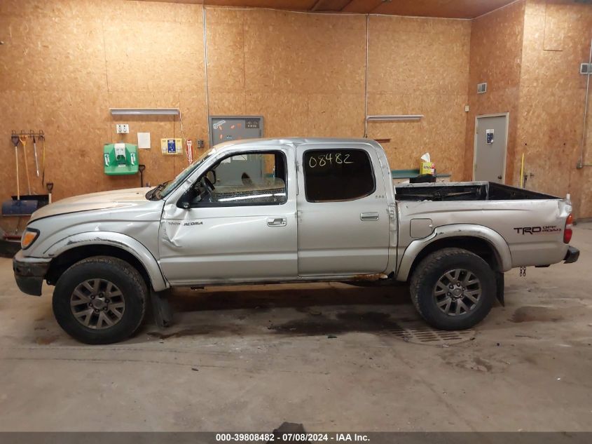 2001 Toyota Tacoma Double Cab VIN: 5TEHN72N91Z752156 Lot: 39808482