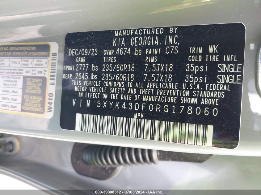 2024 KIA SPORTAGE SX - 5XYK43DF0RG178060