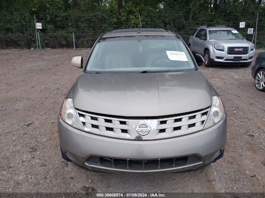 2004 Nissan Murano Sl VIN: JN8AZ08W84W316935 Lot: 39808574