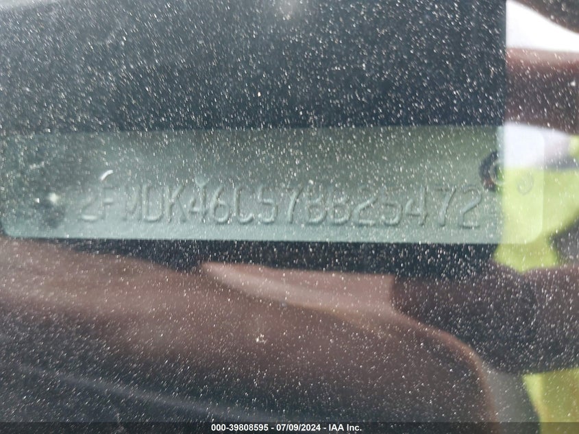 2007 Ford Edge Se VIN: 2FMDK46C57BB25472 Lot: 39808595