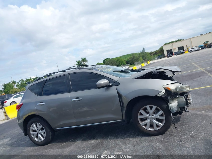 2012 Nissan Murano Sl VIN: JN8AZ1MU2CW117341 Lot: 39808650
