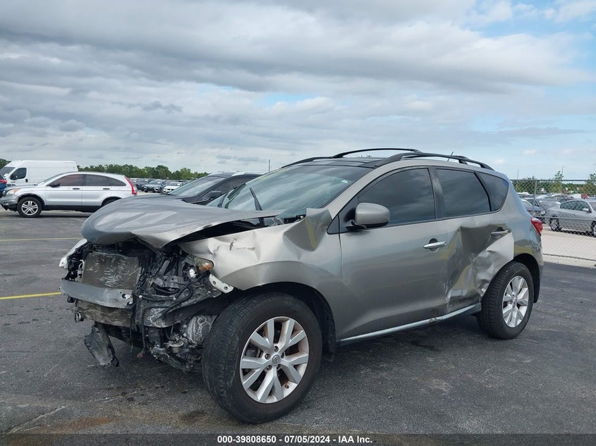 2012 Nissan Murano Sl VIN: JN8AZ1MU2CW117341 Lot: 39808650