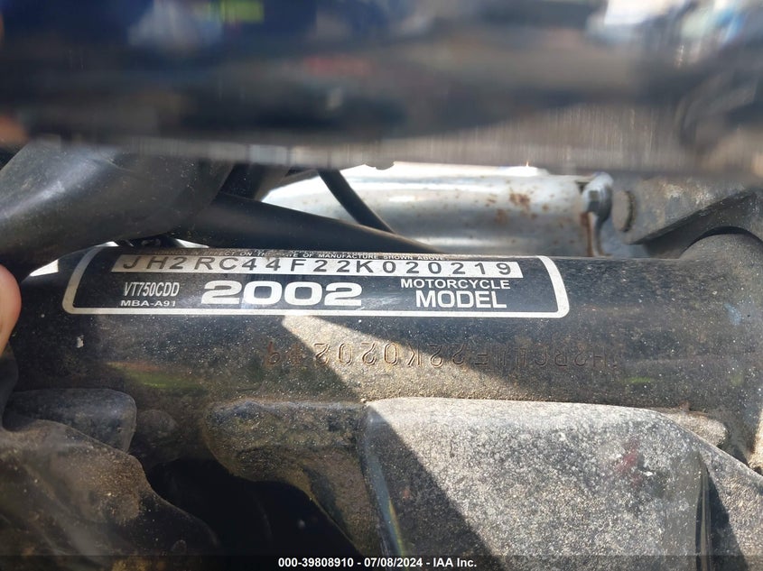 2002 HONDA VT750 CDD - JH2RC44F22K020219