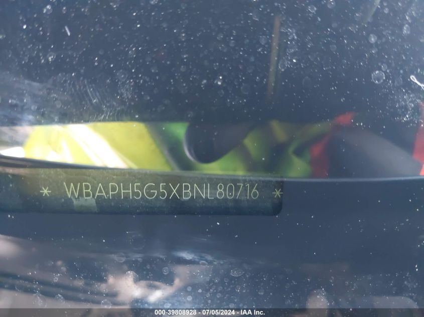 2011 BMW 328I VIN: WBAPH5G5XBNL80716 Lot: 39808928