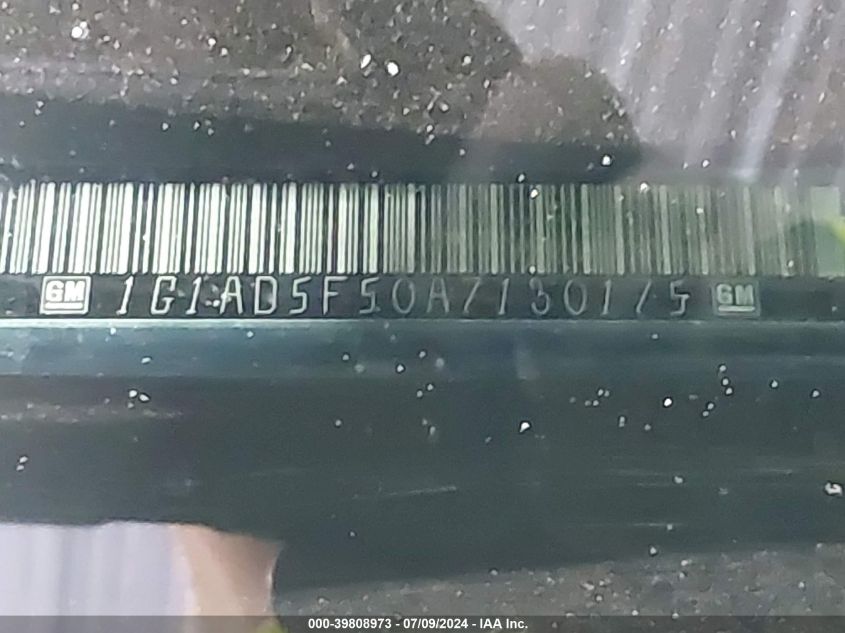 2010 Chevrolet Cobalt 1Lt VIN: 1G1AD5F50A7130175 Lot: 39808973