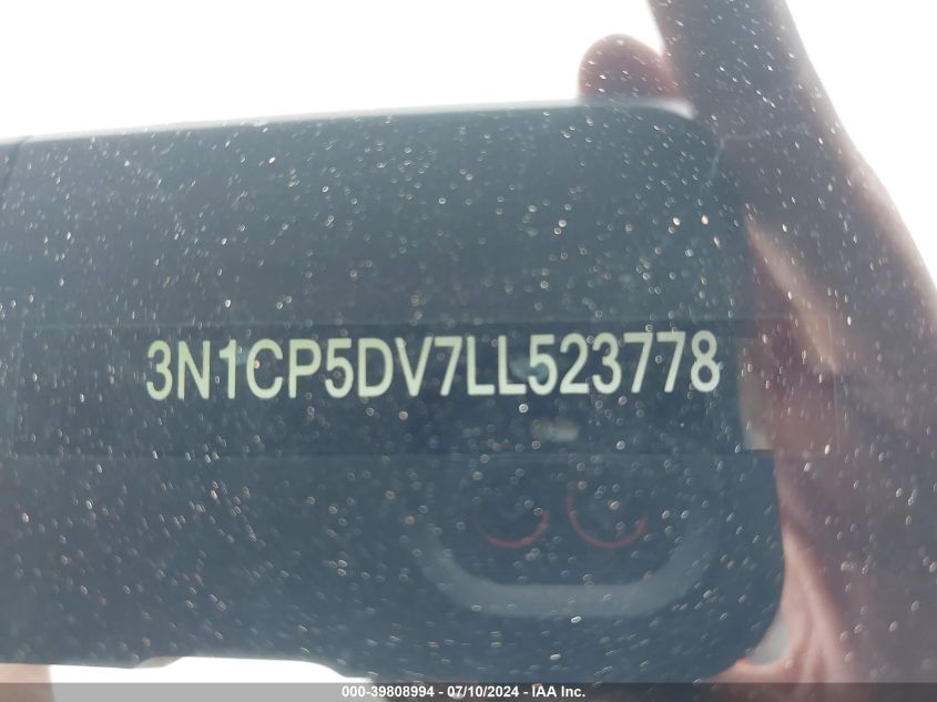 2020 Nissan Kicks Sr Xtronic Cvt VIN: 3N1CP5DV7LL523778 Lot: 39808994