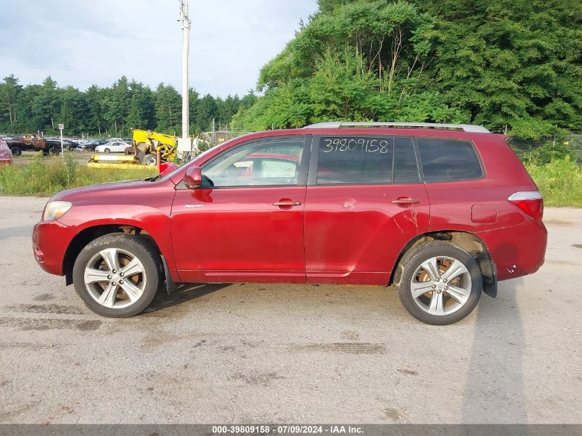 2008 Toyota Highlander Sport VIN: JTEES43A582016184 Lot: 39809158
