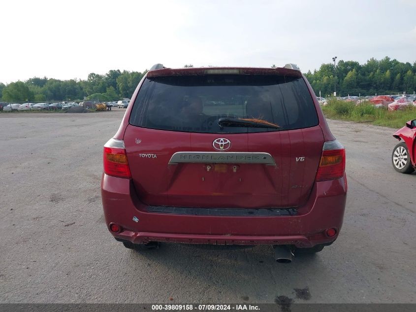 2008 Toyota Highlander Sport VIN: JTEES43A582016184 Lot: 39809158