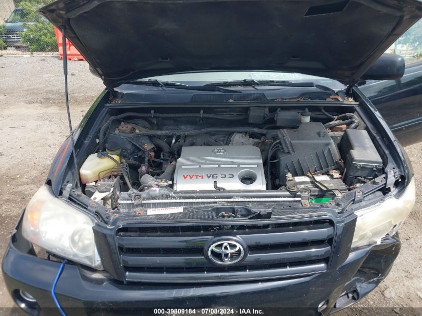 2007 Toyota Highlander Limited V6 VIN: JTEEP21A270188692 Lot: 39809184