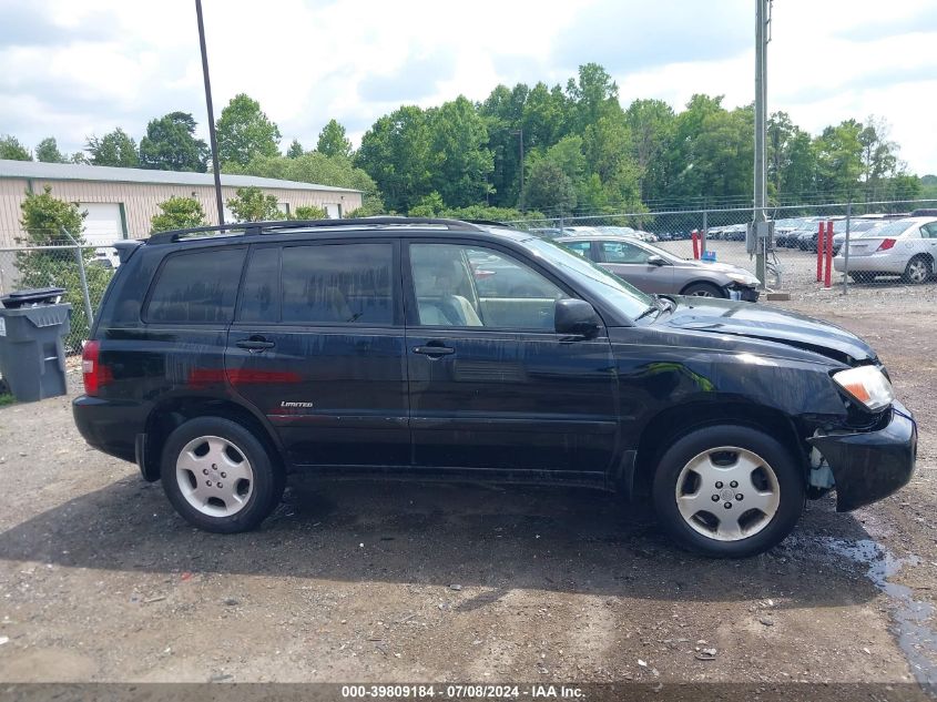 2007 Toyota Highlander Limited V6 VIN: JTEEP21A270188692 Lot: 39809184