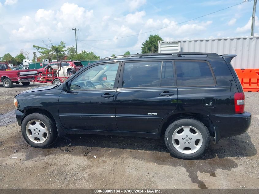 2007 Toyota Highlander Limited V6 VIN: JTEEP21A270188692 Lot: 39809184