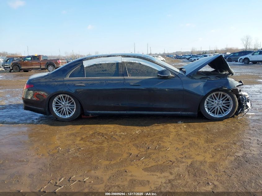 2022 Mercedes-Benz S 580 4Matic VIN: W1K6G7GB4NA091514 Lot: 39809294