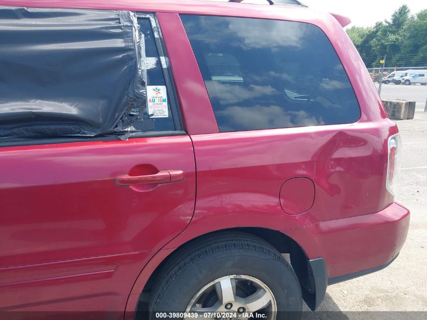 2006 Honda Pilot Ex-L VIN: 5FNYF18566B022912 Lot: 39809439