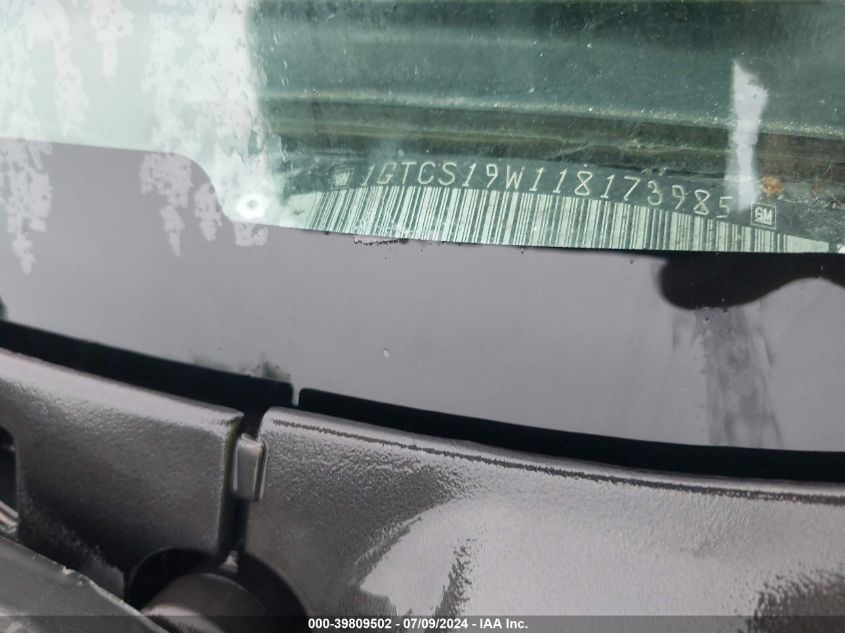 2001 GMC Sonoma Sls VIN: 1GTCS19W118173985 Lot: 39809502