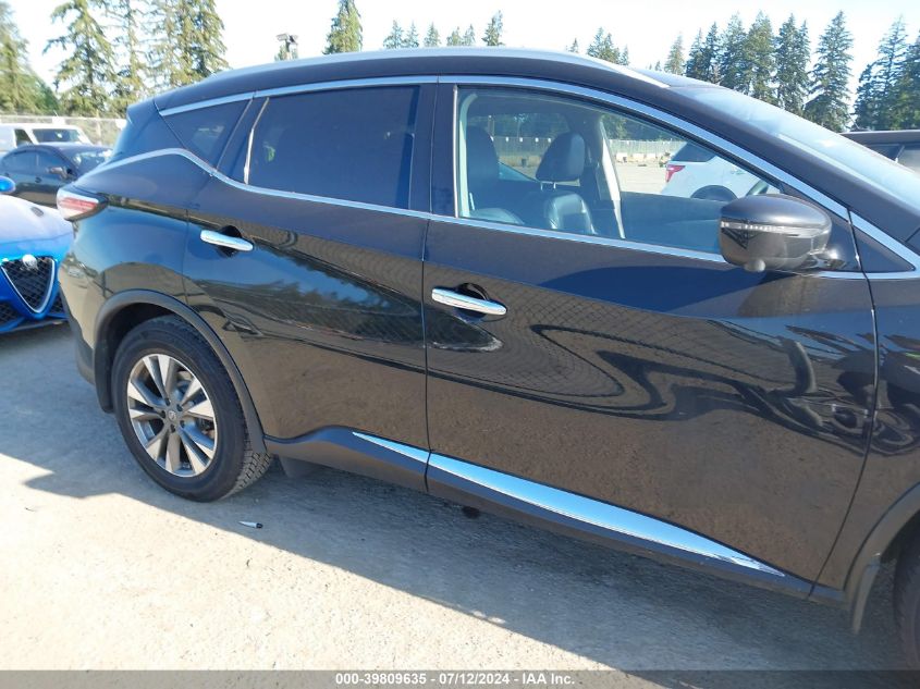 2018 Nissan Murano Sl VIN: 5N1AZ2MH0JN175872 Lot: 39809635