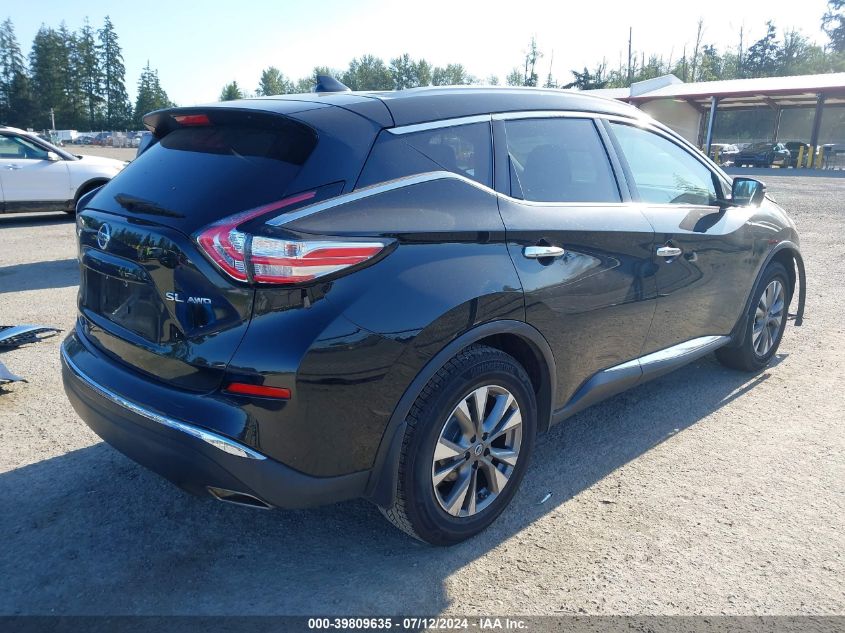 2018 Nissan Murano Sl VIN: 5N1AZ2MH0JN175872 Lot: 39809635