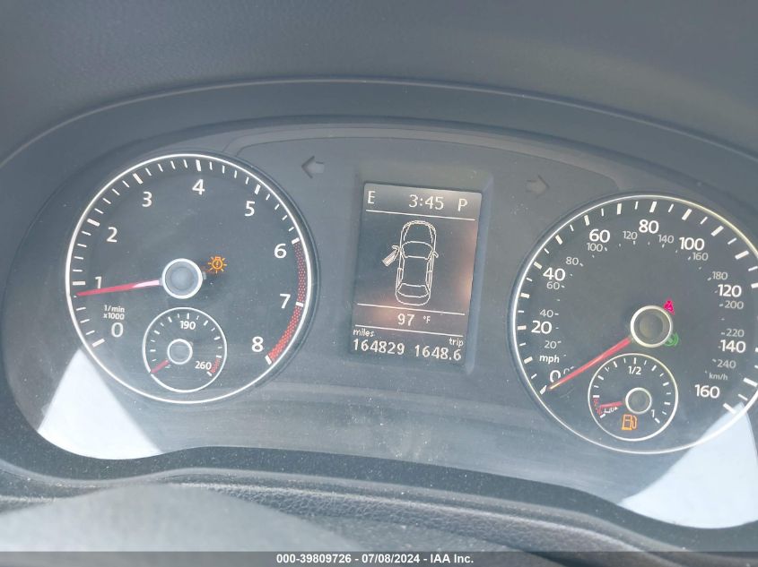 2012 Volkswagen Passat 2.5L Se VIN: 1VWBP7A31CC038598 Lot: 39809726